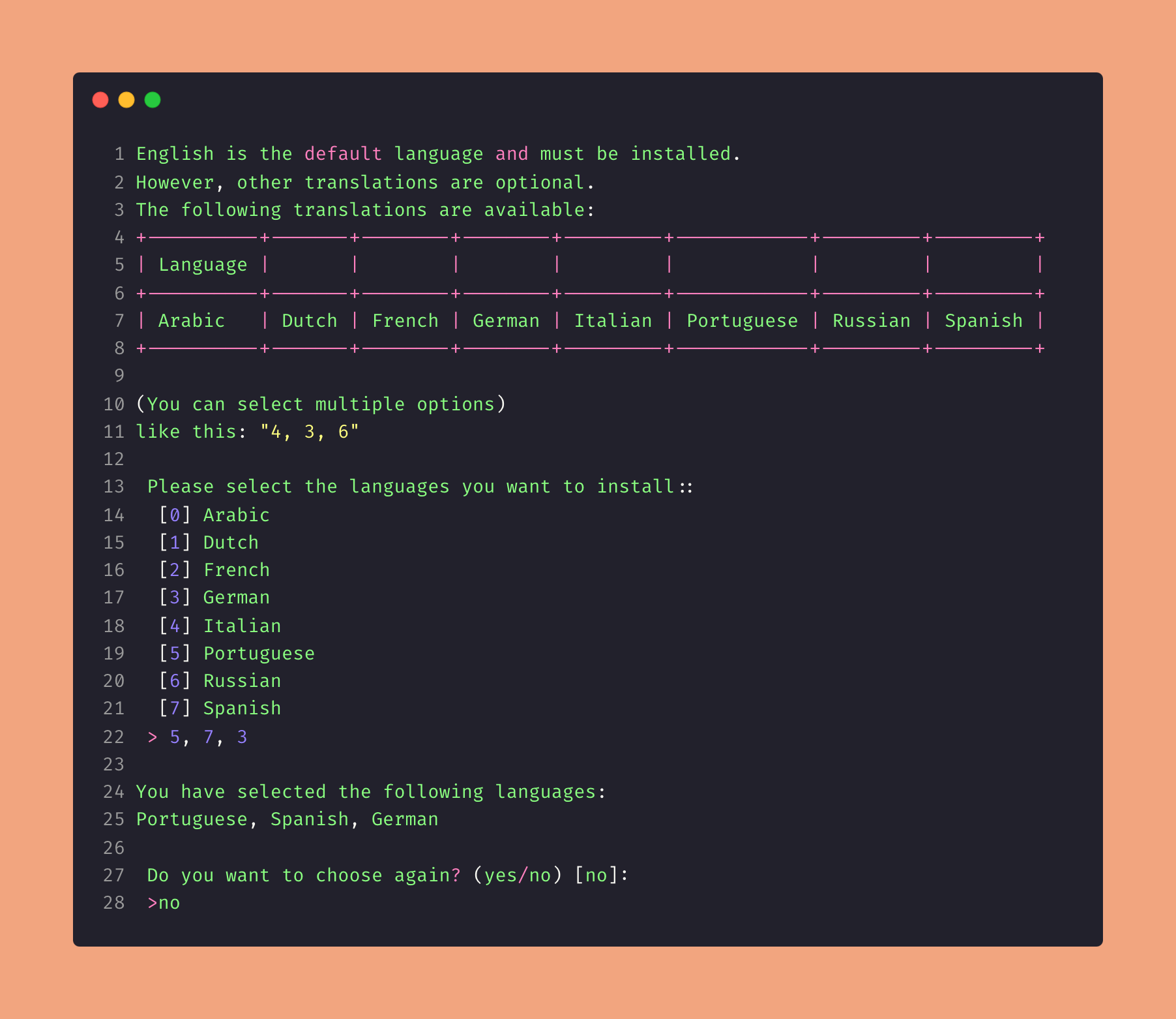 Artisan language command